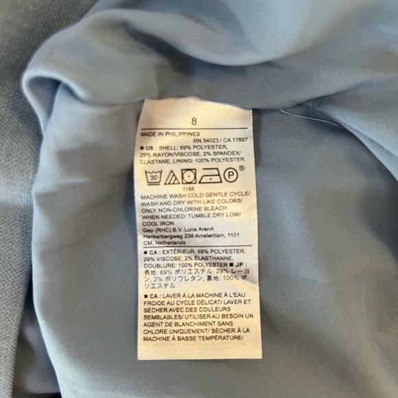 NWT Banana Republic Sculpted Blousant-Waist Mini Dress, Light Blue, size 8 - Picture 9 of 10